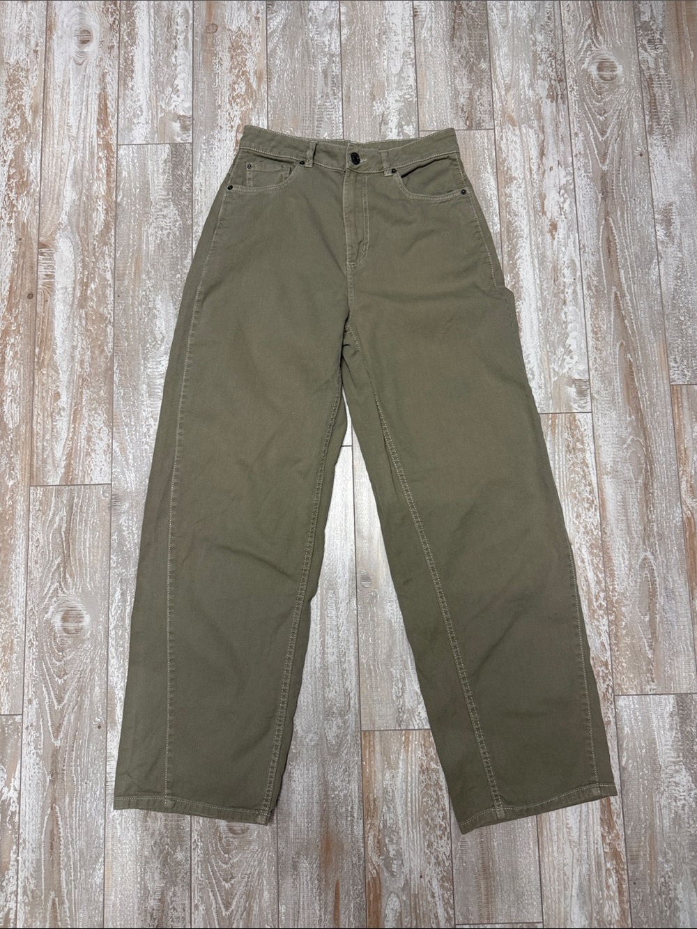 Garage Olive Wide Leg Jeans
